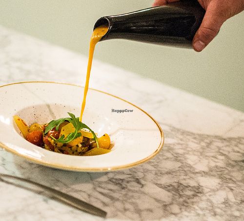 Roasted paprika soup at Alive in Vilnius