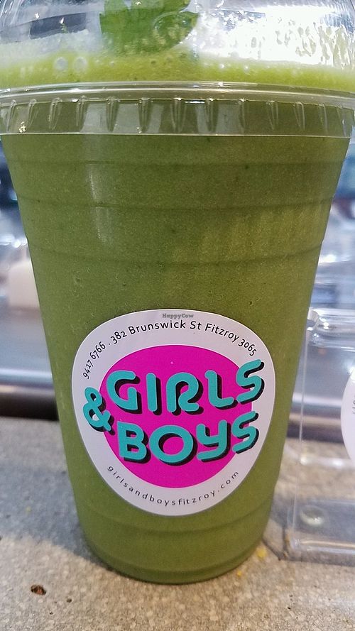 green smoothie at Girls and Boys in Fitzroy