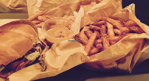Sweet potato fries and banana ketchup at GreenBurger - Vesterbrogade in Copenhagen