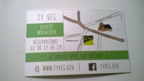 Ty veg visit card at Ty Veg in Perros-guirec