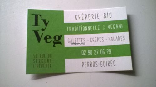 Ty veg visit card at Ty Veg in Perros-guirec