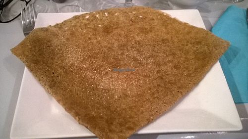 Vegan galettte with sugar on the top at Ty Veg in Perros-guirec