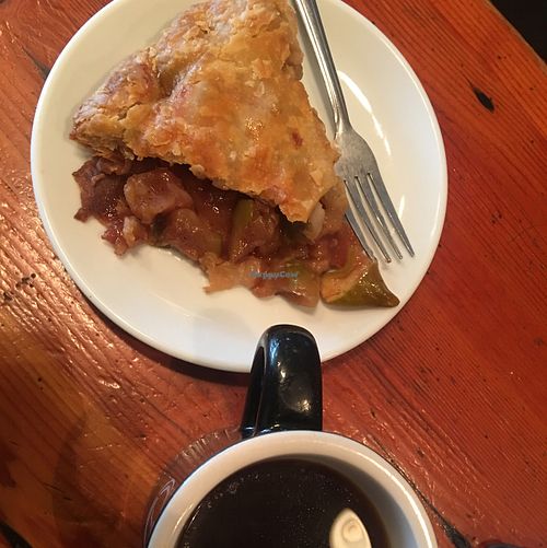 coffee and apple pie at Random Order Pie Bar in Portland