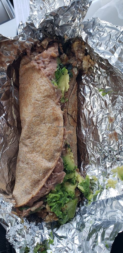 Veg Buritto togo at Leonor's Mexican Restaurant in North Hollywood