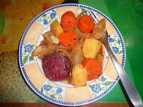 Steamed vegetables. at CostelHostel in Rosu