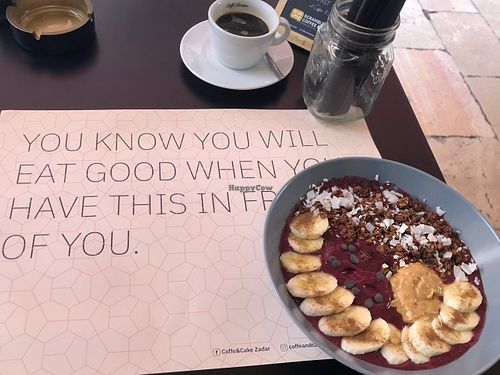 Açaí bowl and coffee  at Coffee&Cake in Zadar