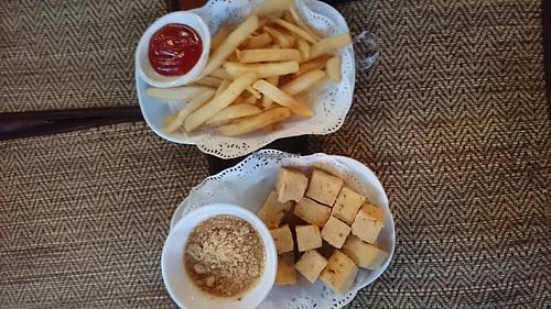 Fried tofu & Fries  at Natural Restaurant in Phuket