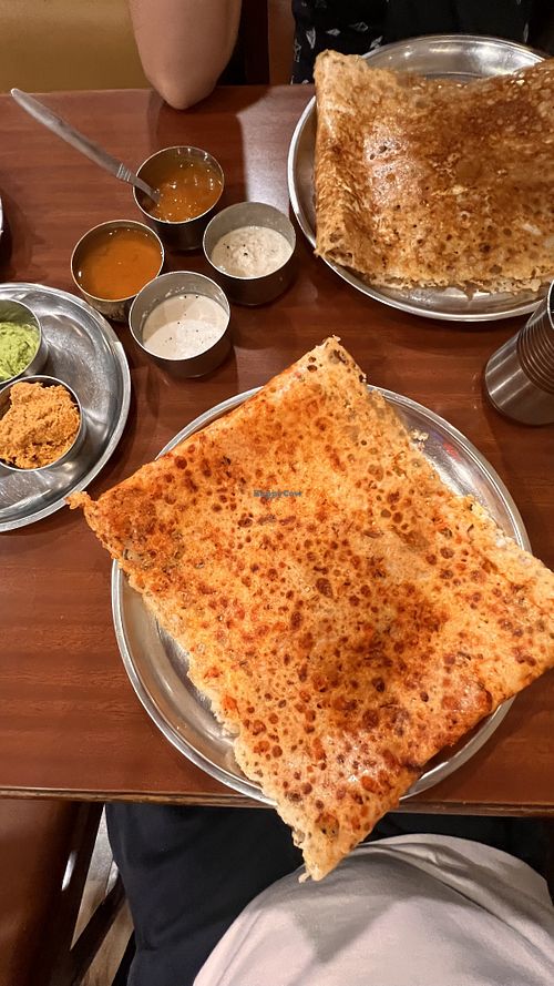Dosas (names on next photo)  at Sagar Ratna - Market Defence Colony in New Delhi