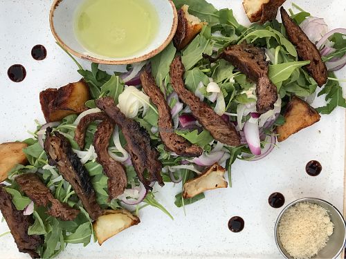 vegan ";steak"; salad at Four One Six (416) in Tel Aviv