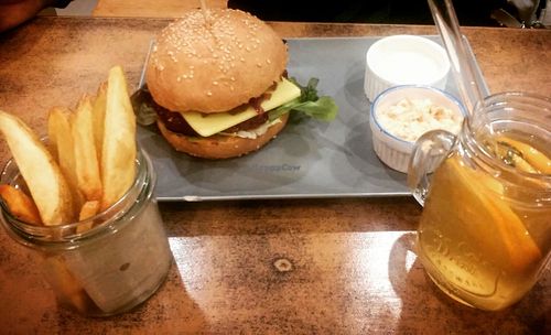 beetroot burger at Balans Bistro in Bratislava