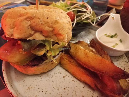 Mushroom burger at Reform Kafe in Chiang Mai
