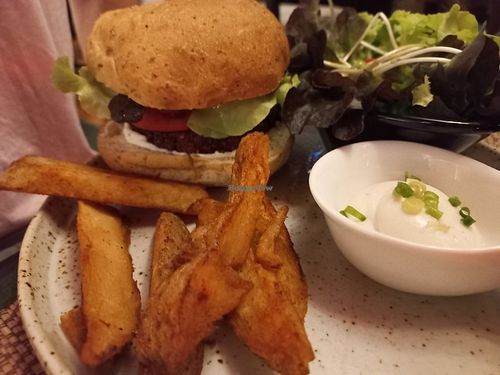 Falafel burger at Reform Kafe in Chiang Mai