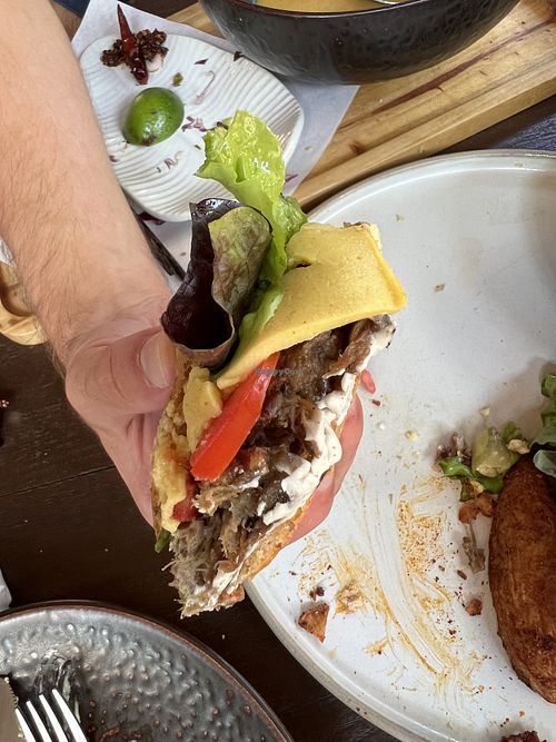 Inside the burger!  at Reform Kafe in Chiang Mai
