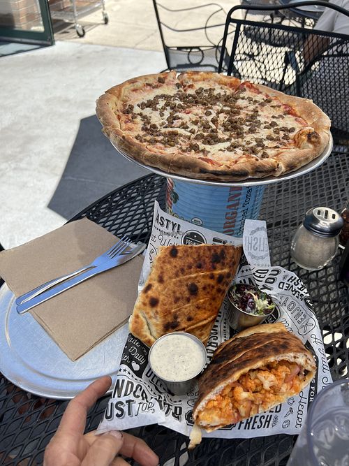 Buffalo pizza roll & lasagna pizza  at Piante Pizzeria in Breckenridge