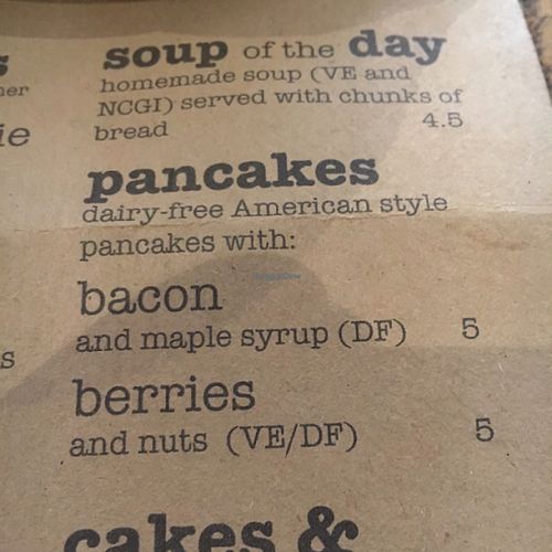 soup & vegan pancakes on menu  at The Fossgate Social in York