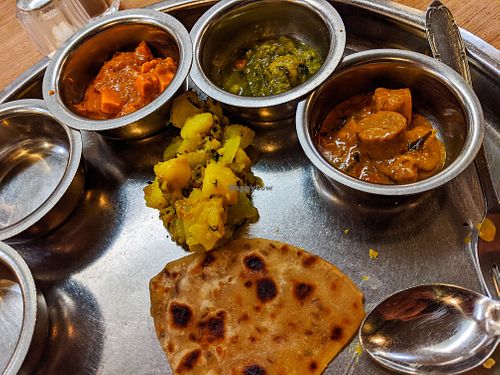 The thali, at the beginning of my meal at The Class Thali at The Class Thali in Mumbai