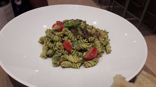 Fusilli with pesto 1st night at Enoteca Radici in Bologna