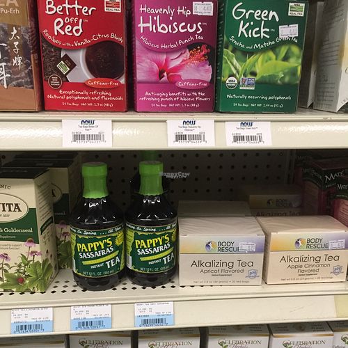 nice selection of teas at At Nature's Door in Portage