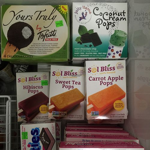 heavenly desserts in frozen section at At Nature's Door in Portage