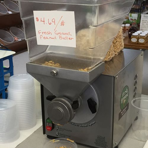 fresh ground peanut butter at At Nature's Door in Portage