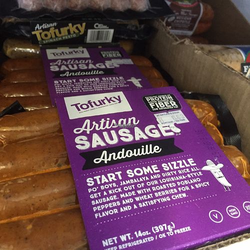 vegan noms in refrigerated section at At Nature's Door in Portage