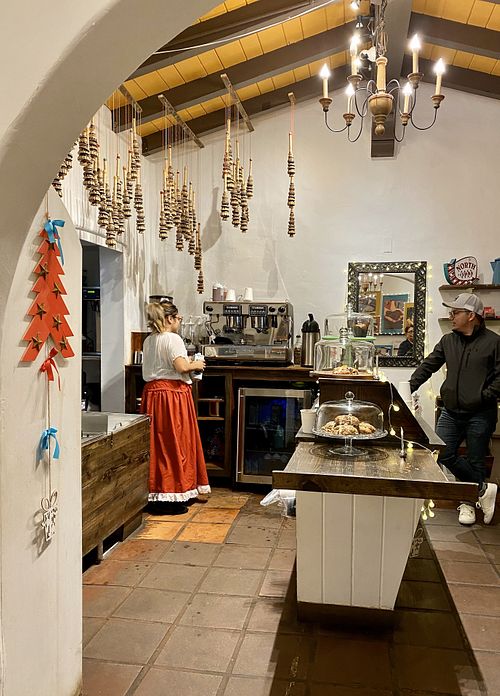 Long wait for my Mexican chocolate drink but worth it. at Nibble Chocolate - Old Town San Diego State Historic Park in San Diego