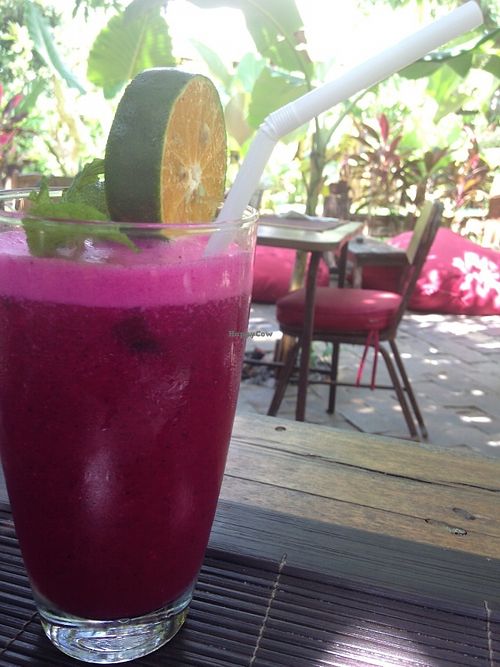 Dragonfruit, Orange, Mint Juice at The Alchemist Restaurant and Ecolodge in Jimbaran