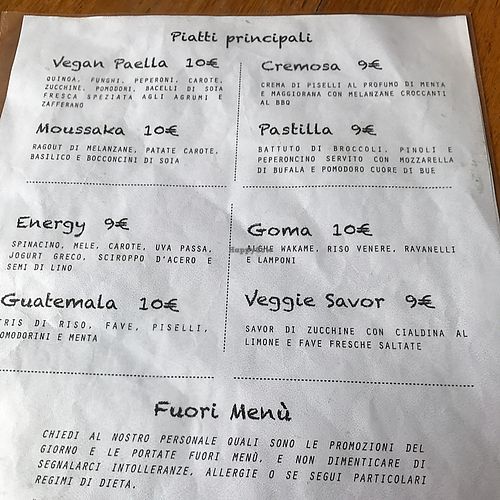 speisekarte at Giardino Tergesteo in Trieste