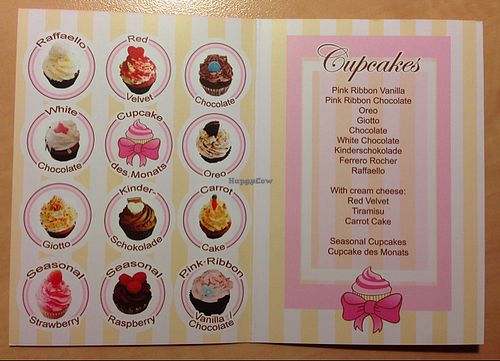 some vegan and non vegan avaiable cupcakes (not all) at Pink Ribbon Cupcakes in Hamburg