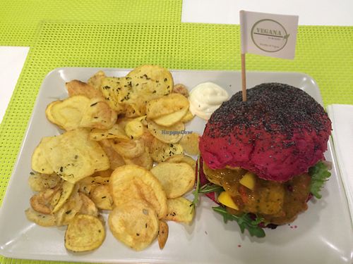 quinoa burger  at Vegana Burgers - Cais do Sodre in Lisbon