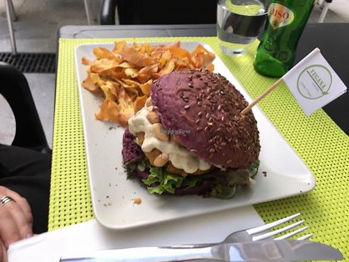 peanut burger  at Vegana Burgers - Cais do Sodre in Lisbon