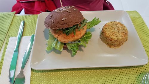 sweet potato burger at Vegana Burgers - Cais do Sodre in Lisbon