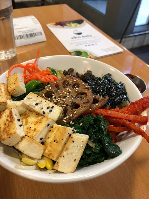 Roasted tofu Bibimbap at Eko Eats in Los Angeles