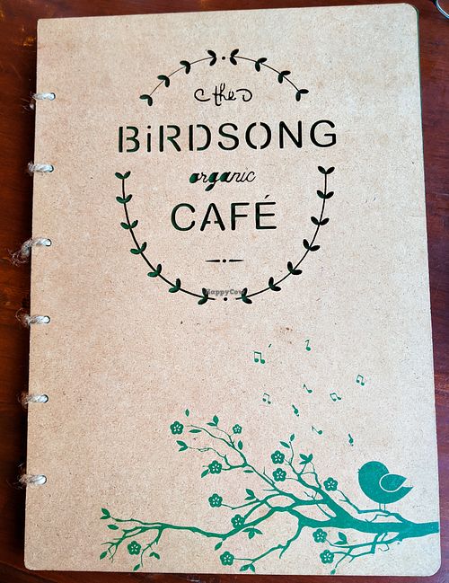 Front of menu at Birdsong Organic Cafe Shop at Birdsong Organic Cafe Shop in Mumbai