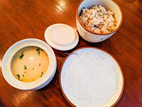 My incredibly delicious Orange Spiced Tofu with Brown Rice at Birdsong Organic Cafe Shop at Birdsong Organic Cafe Shop in Mumbai