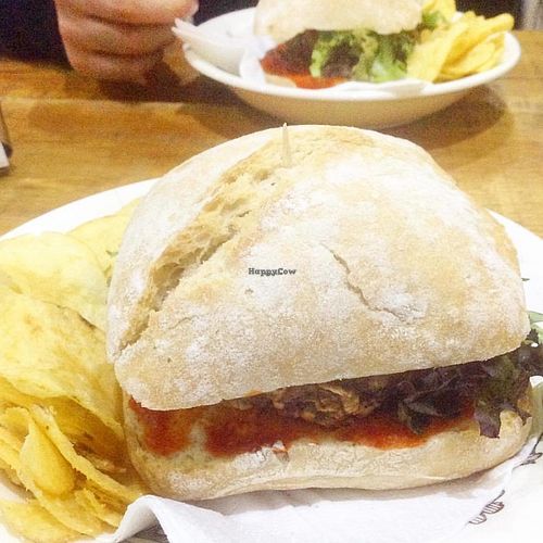 Bean burger at Biafra Bambole in Coimbra