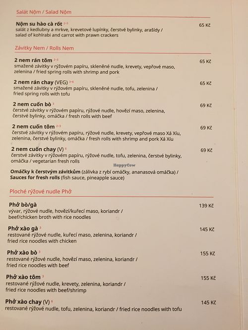 Menu  at Bistro Go in Brno