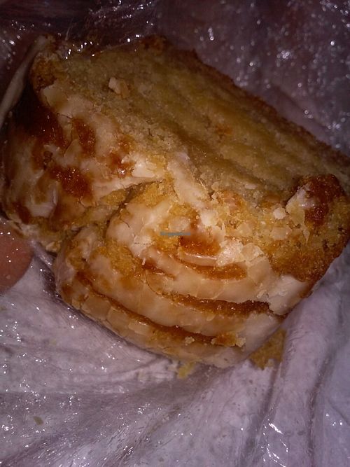 Vegan maple rum bread. The vendor sells all vegan breads. at Farmer's Market  in Moreno Valley