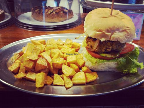 Vegan burguer  at Cafe Bonjour in Lanzarote