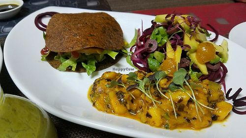 raw burger at Natural Spice in Panama City