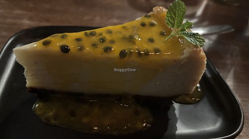 Passionfruit cheezecake   at Red Sparrow Pizza in Fitzroy