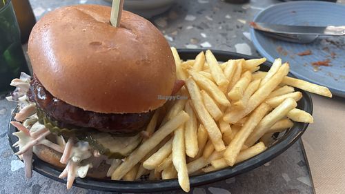 Bbq chicken burger . NOTE - Red Sparrow has moved to rose st. Submitted to HC but they don’t seem to be processing updates?  at Red Sparrow Pizza in Fitzroy