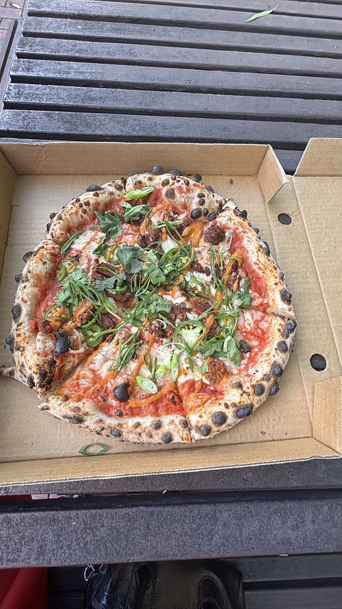 Santo Fuego a new favourite! The fresh coriander is amazing!   at Red Sparrow Pizza in Fitzroy