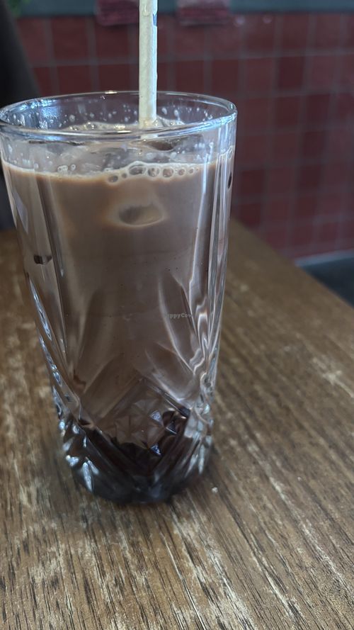 Iced chocolate with oat  at Red Sparrow Pizza in Fitzroy