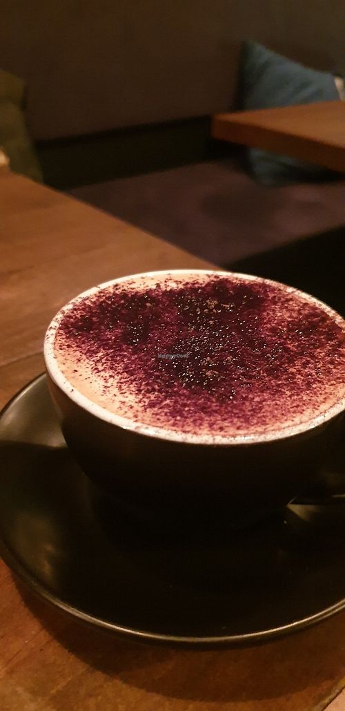 Almond milk cappacino at Red Sparrow Pizza in Collingwood