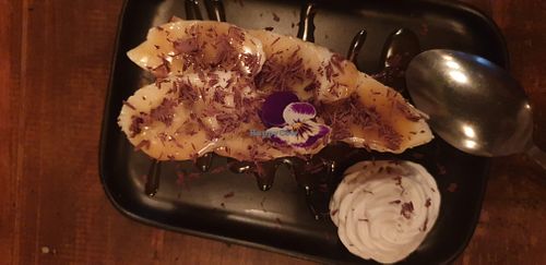 Banofee cheesecake with cream at Red Sparrow Pizza in Collingwood