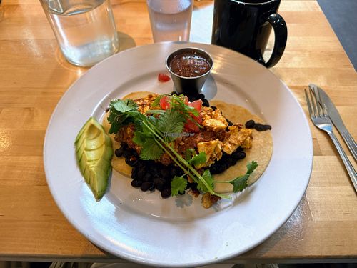 Soy chorizo breakfast with tofu  at Orphan Breakfast House in Sacramento