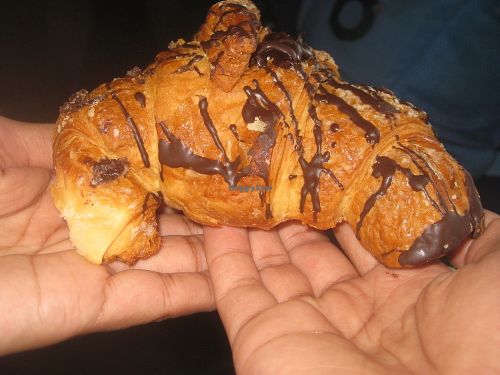 Vegan chocolate croissant at Dolce Vita in Bergamo