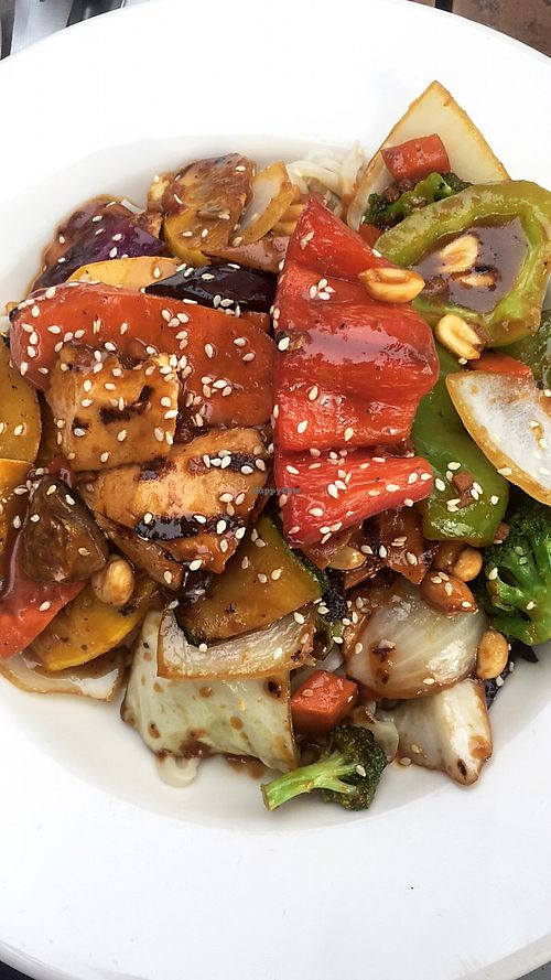 orient express with noodles instead of rice at Figtree's Cafe in Venice