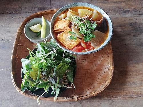 Bún Riêu- Tofu Noodle Soup at Thuc Duong Bao An - Bao An Macrobiotic in Da Nang